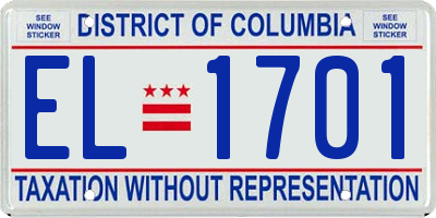 DC license plate EL1701