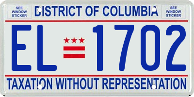 DC license plate EL1702