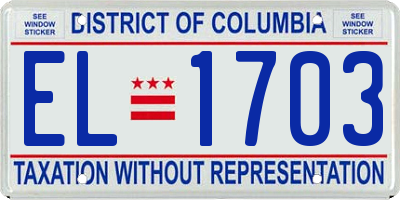 DC license plate EL1703