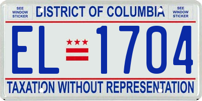 DC license plate EL1704