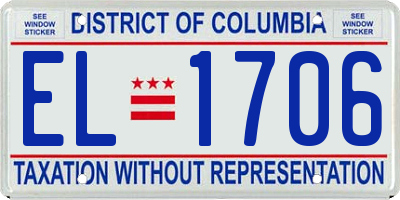 DC license plate EL1706