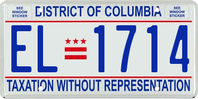 DC license plate EL1714