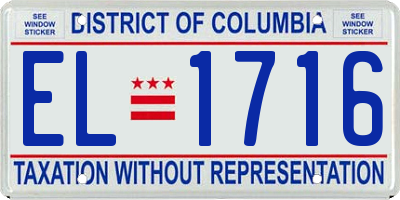 DC license plate EL1716