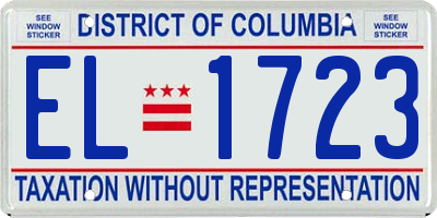 DC license plate EL1723