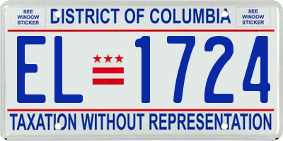 DC license plate EL1724