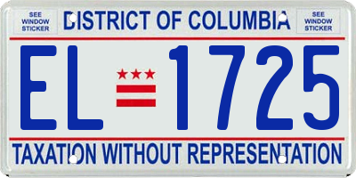 DC license plate EL1725