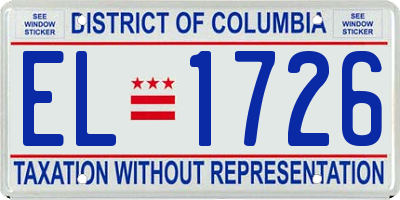 DC license plate EL1726