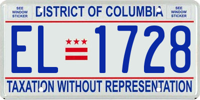 DC license plate EL1728