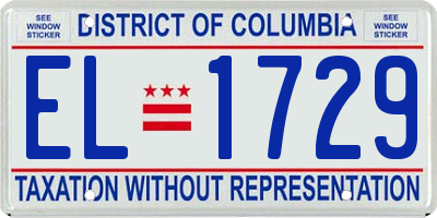 DC license plate EL1729