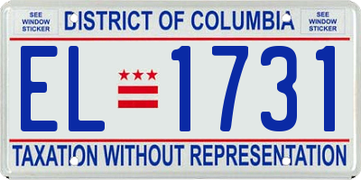 DC license plate EL1731