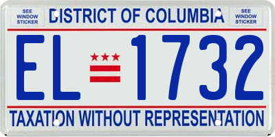 DC license plate EL1732