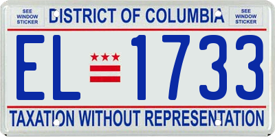 DC license plate EL1733