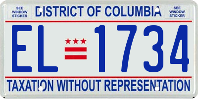 DC license plate EL1734