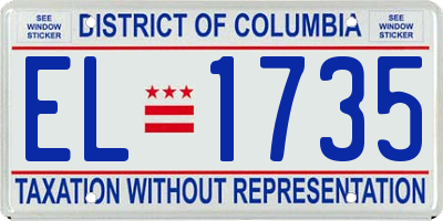 DC license plate EL1735