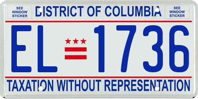 DC license plate EL1736