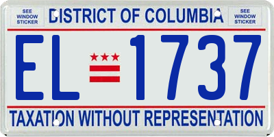 DC license plate EL1737