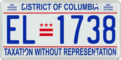 DC license plate EL1738