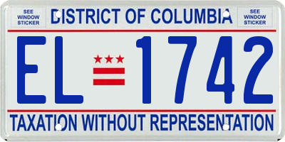 DC license plate EL1742