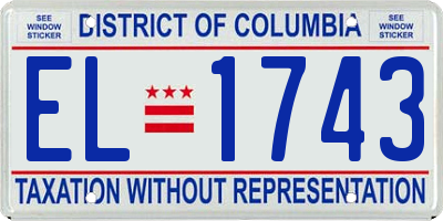 DC license plate EL1743