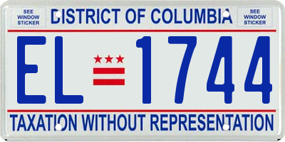 DC license plate EL1744