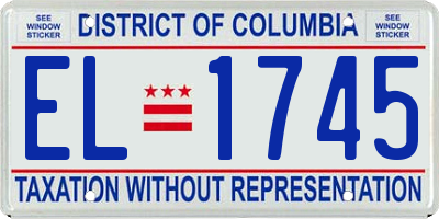 DC license plate EL1745