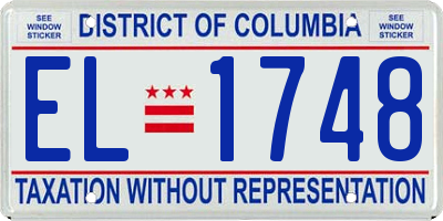 DC license plate EL1748