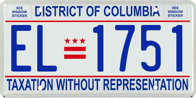 DC license plate EL1751