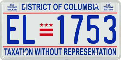 DC license plate EL1753