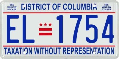 DC license plate EL1754