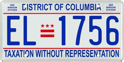 DC license plate EL1756