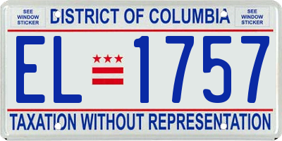 DC license plate EL1757