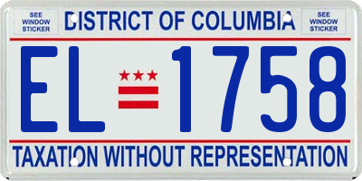 DC license plate EL1758