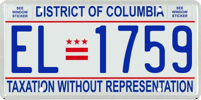 DC license plate EL1759