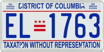 DC license plate EL1763