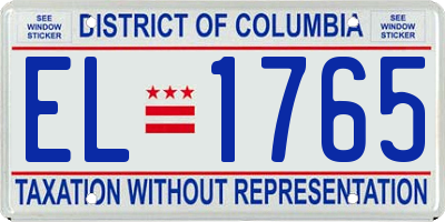 DC license plate EL1765