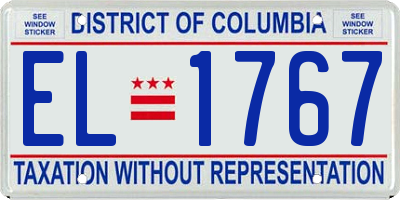 DC license plate EL1767