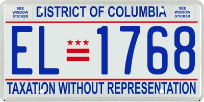 DC license plate EL1768