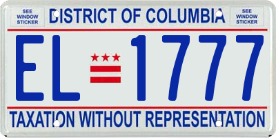 DC license plate EL1777