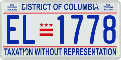 DC license plate EL1778