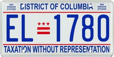 DC license plate EL1780