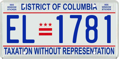 DC license plate EL1781