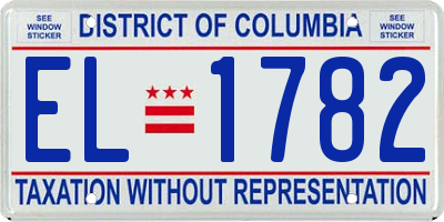 DC license plate EL1782