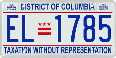 DC license plate EL1785