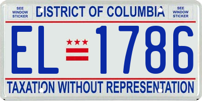 DC license plate EL1786