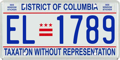 DC license plate EL1789