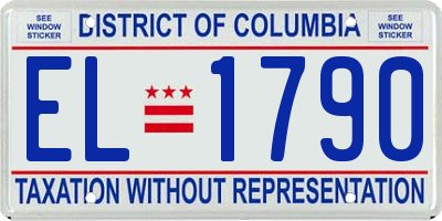 DC license plate EL1790