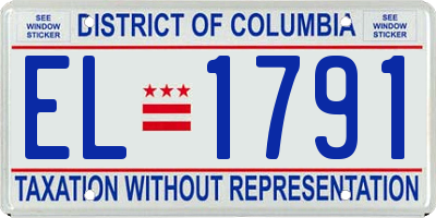 DC license plate EL1791