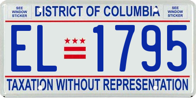 DC license plate EL1795