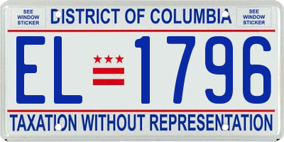 DC license plate EL1796