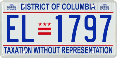 DC license plate EL1797